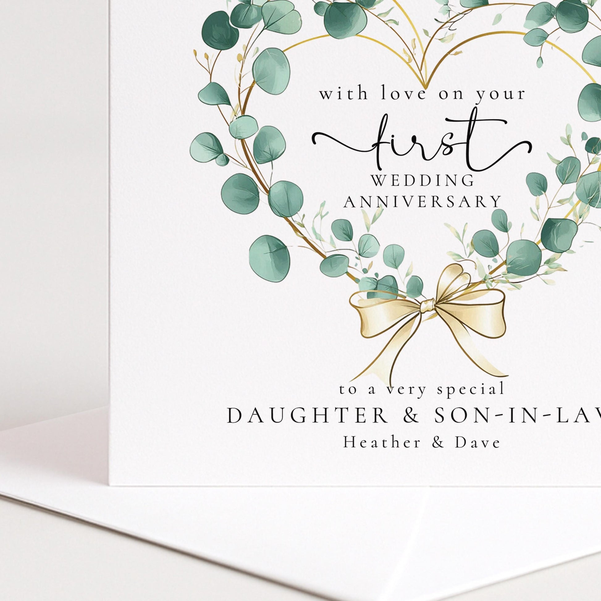 First Wedding Anniversary Card for Daughter and Son-in-law