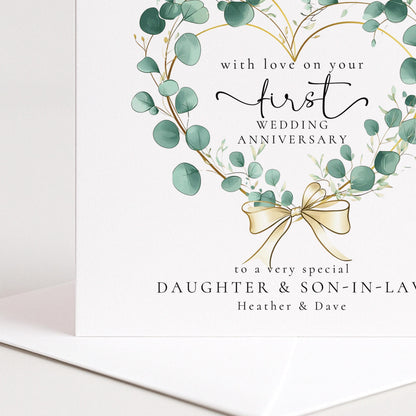 First Wedding Anniversary Card for Daughter and Son-in-law