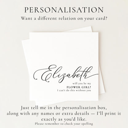 Flower Girl Proposal Card – Personalised Wedding Keepsake With Matte Finish