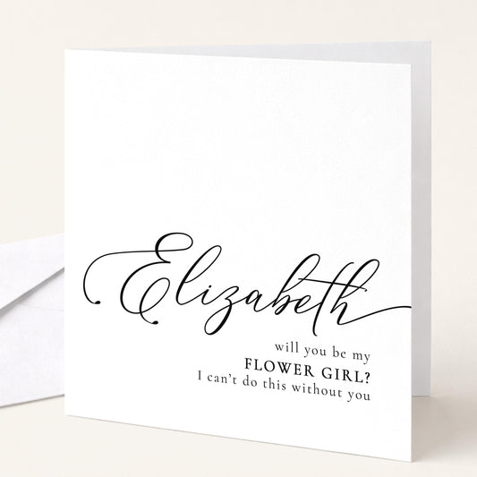 Flower Girl Proposal Card – Personalised Wedding Keepsake With Matte Finish
