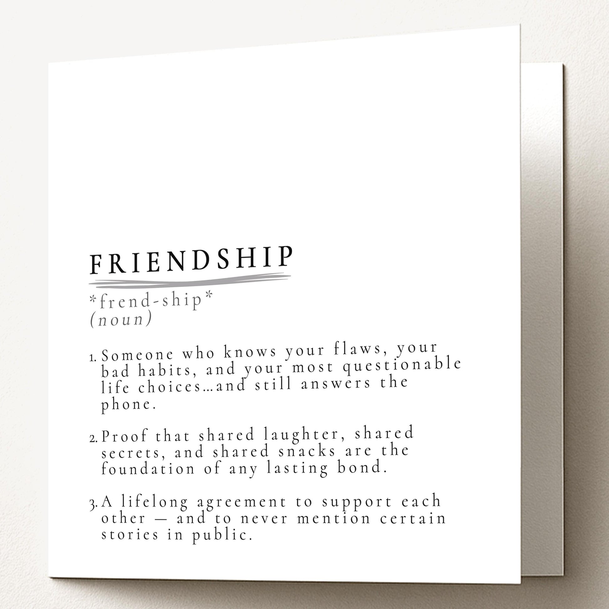 Friendship Card – Meaningful Just Because Card With Heartfelt Message
