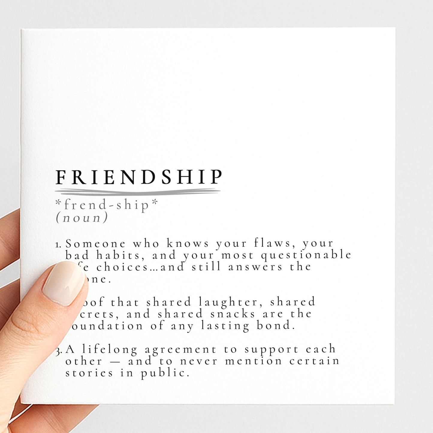Friendship Card – Meaningful Just Because Card With Heartfelt Message
