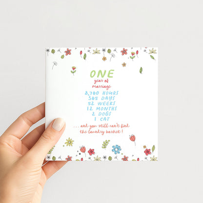 Funny 1st Anniversary Card – Playful Wedding Anniversary Design With Love