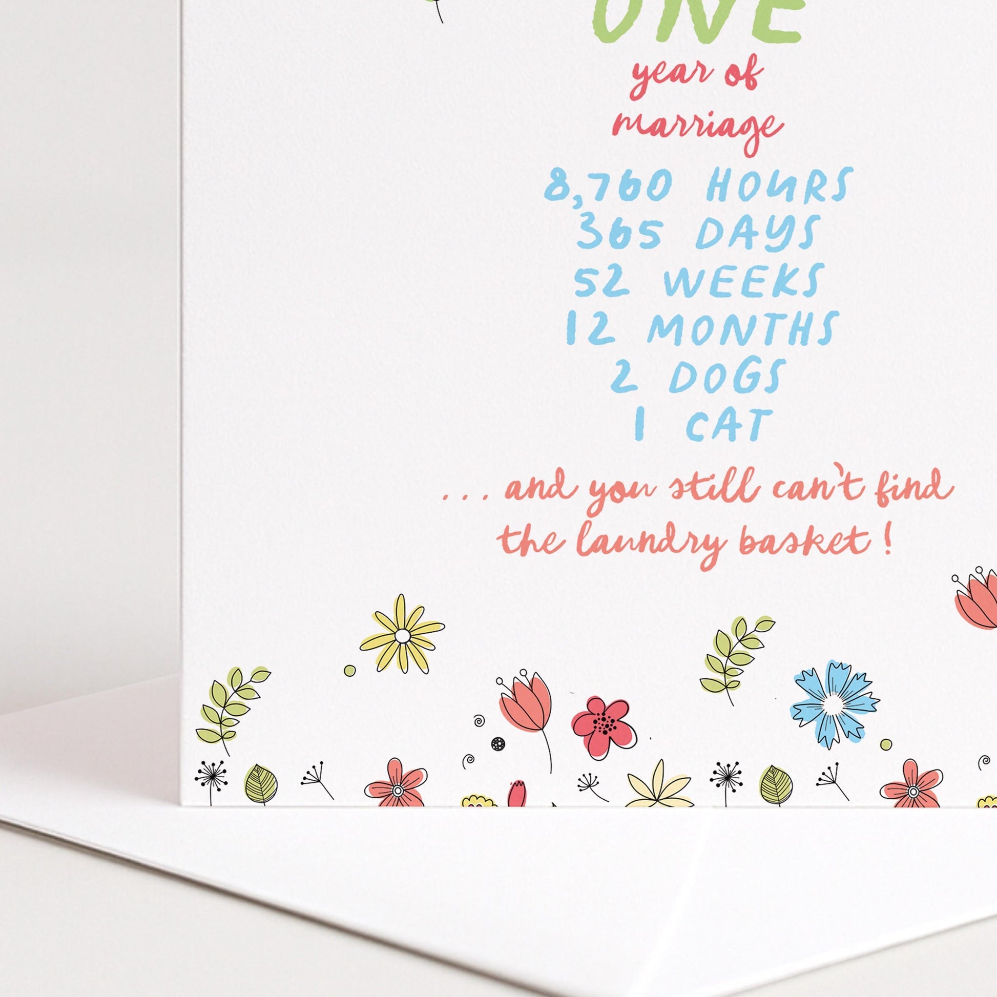 Funny 1st Anniversary Card – Playful Wedding Anniversary Design With Love