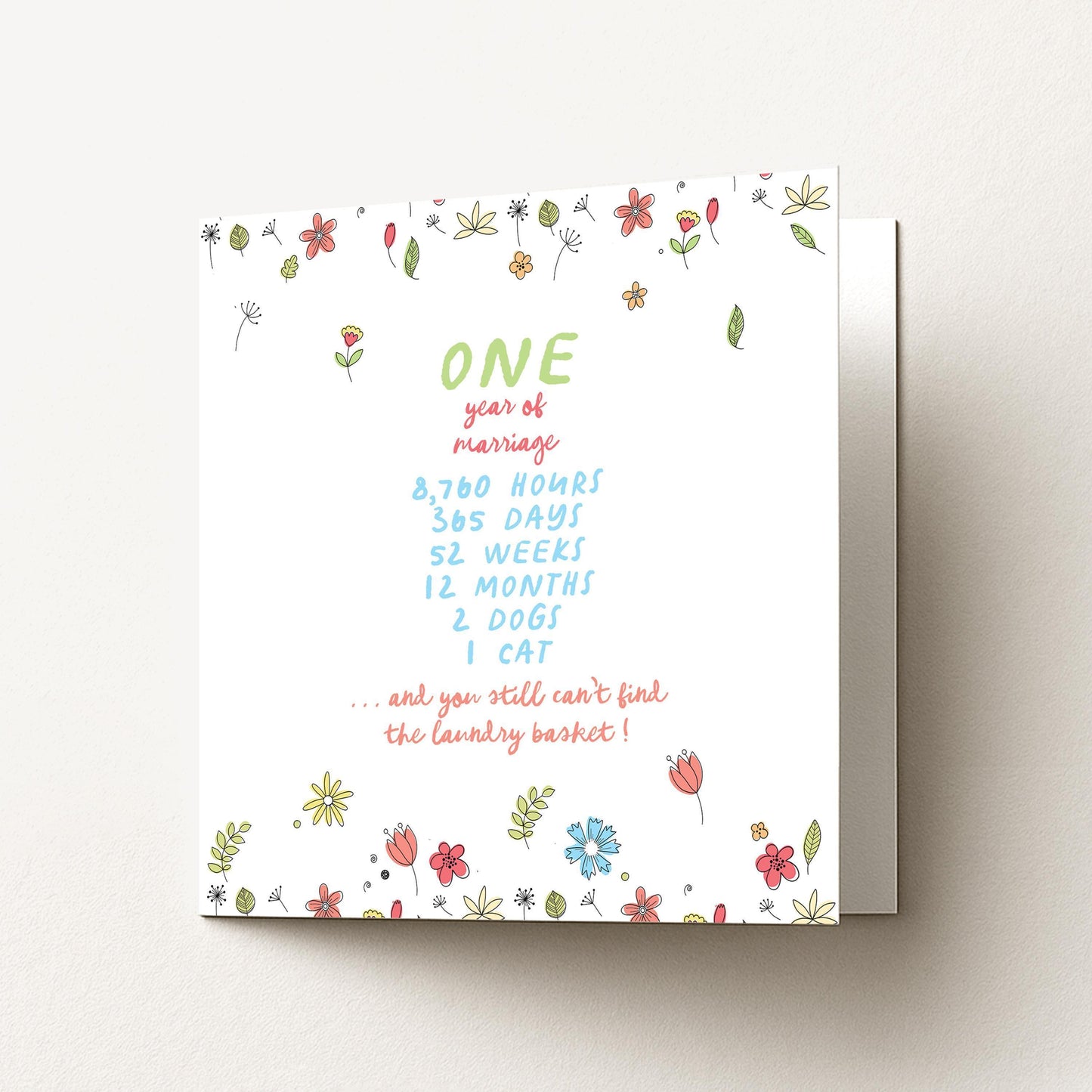 Funny 1st Anniversary Card – Playful Wedding Anniversary Design With Love