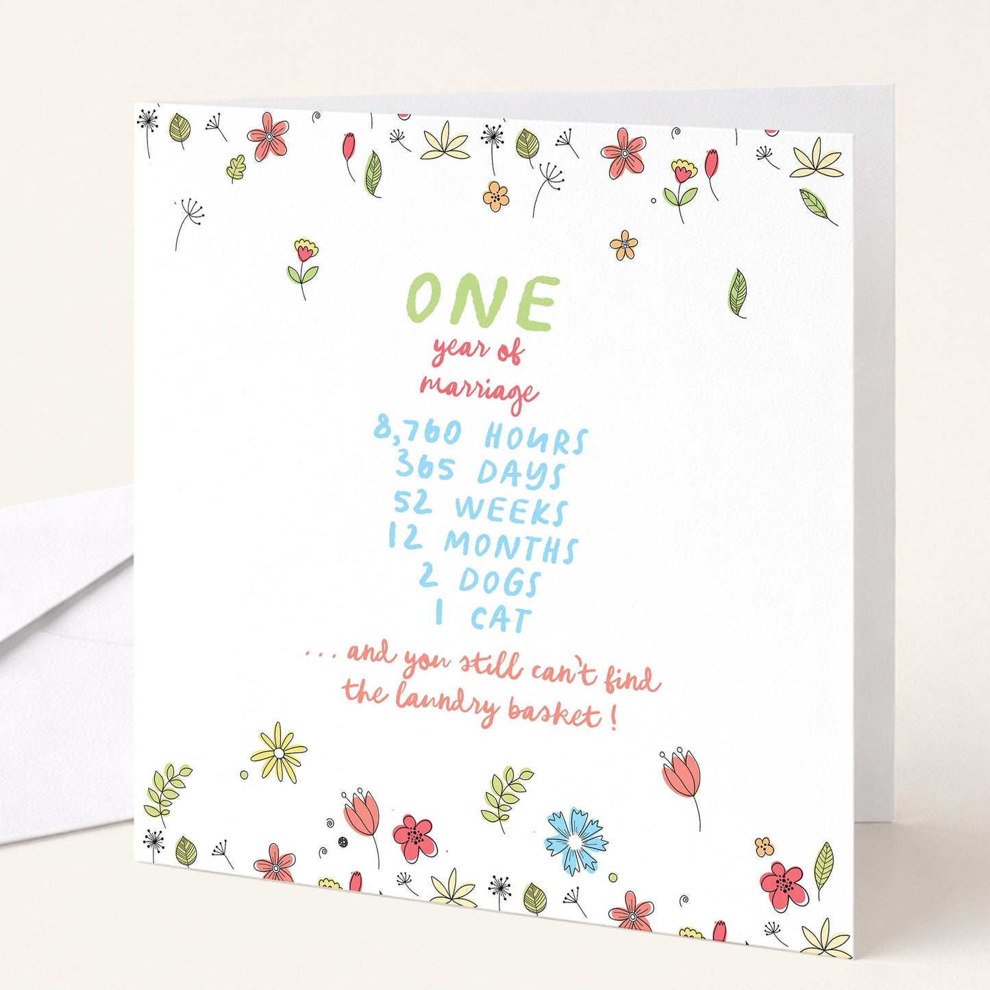 Funny 1st Anniversary Card – Playful Wedding Anniversary Design With Love
