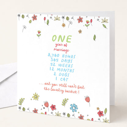 Funny 1st Anniversary Card – Playful Wedding Anniversary Design With Love
