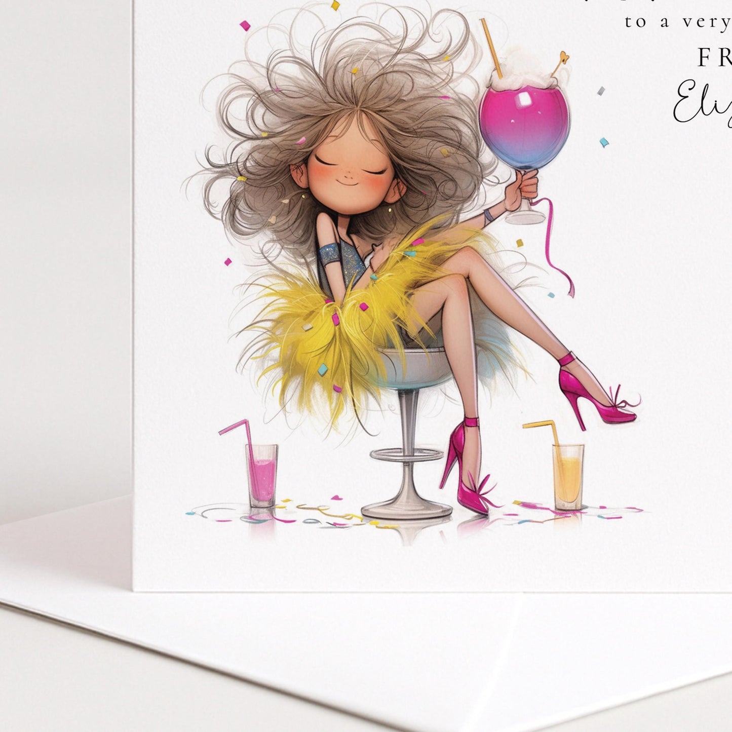 Funny Birthday Card - Cheeky Personalised Birthday Card For Friend - Bold Illustration