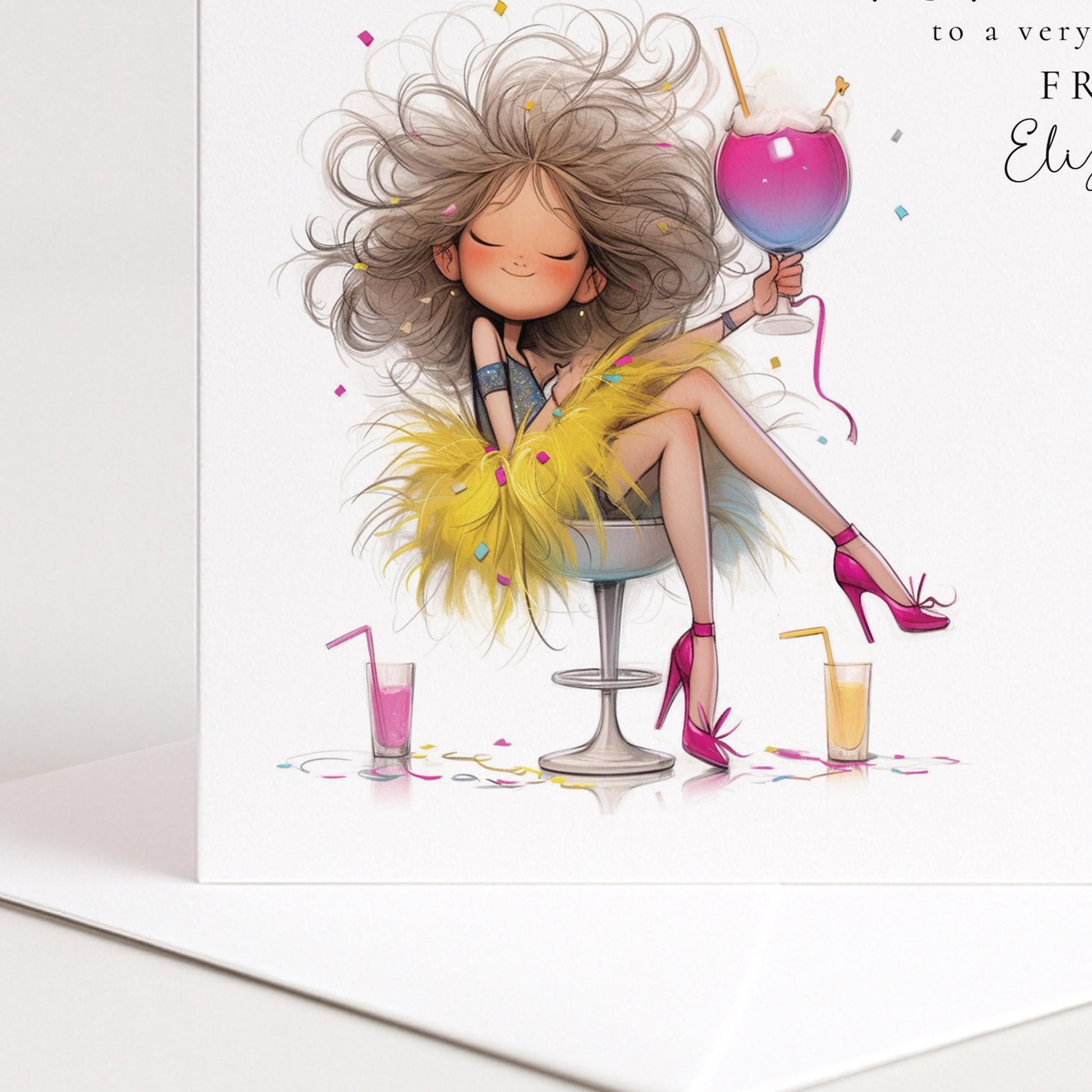 Funny Birthday Card - Cheeky Personalised Birthday Card For Friend - Bold Illustration