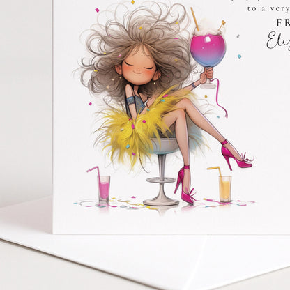 Funny Birthday Card - Cheeky Personalised Birthday Card For Friend - Bold Illustration