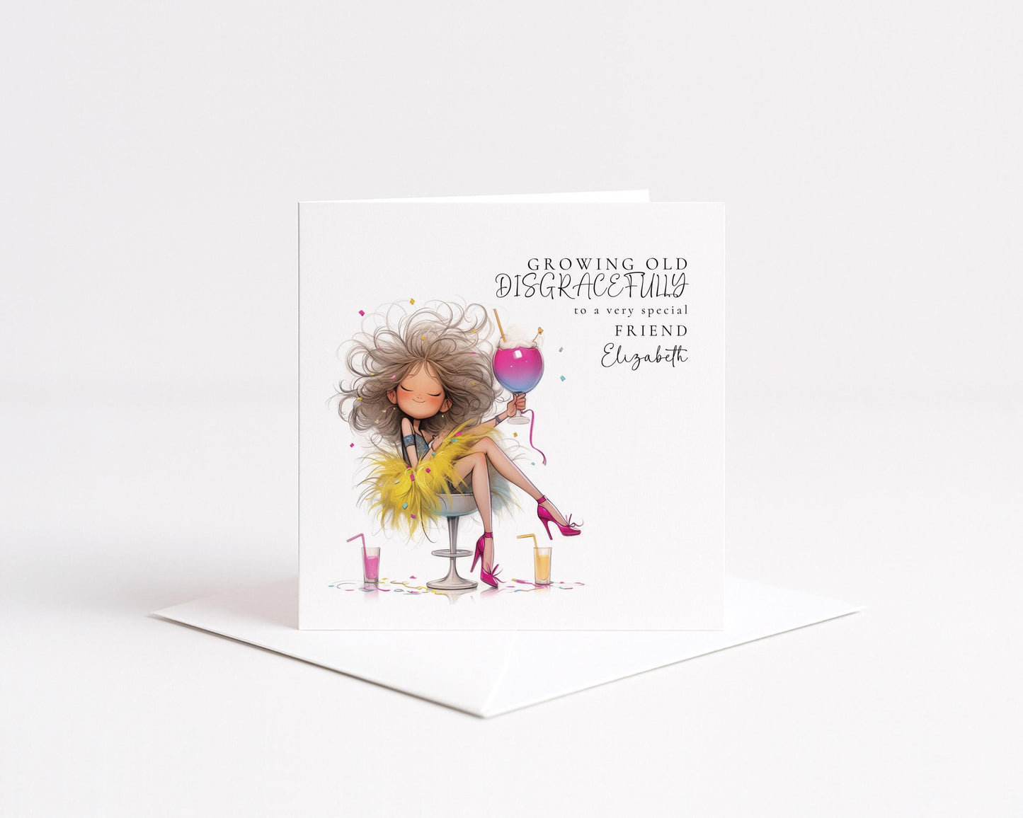 Funny Birthday Card - Cheeky Personalised Birthday Card For Friend - Bold Illustration