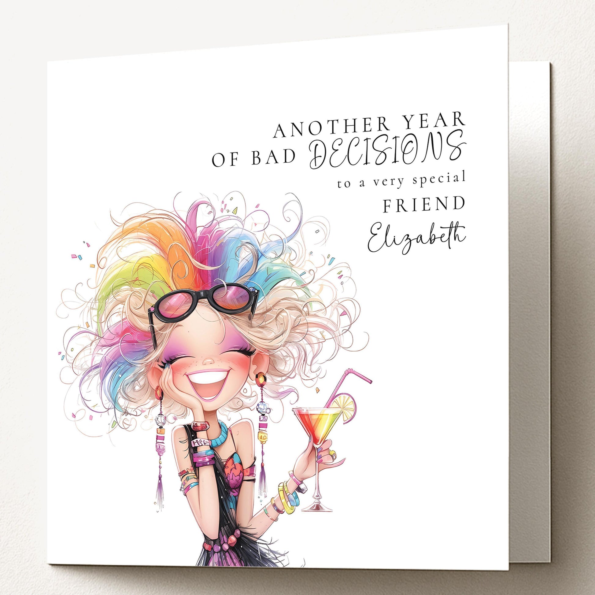 Funny Birthday Card - Cheeky Personalised Birthday Card for Friend with Name