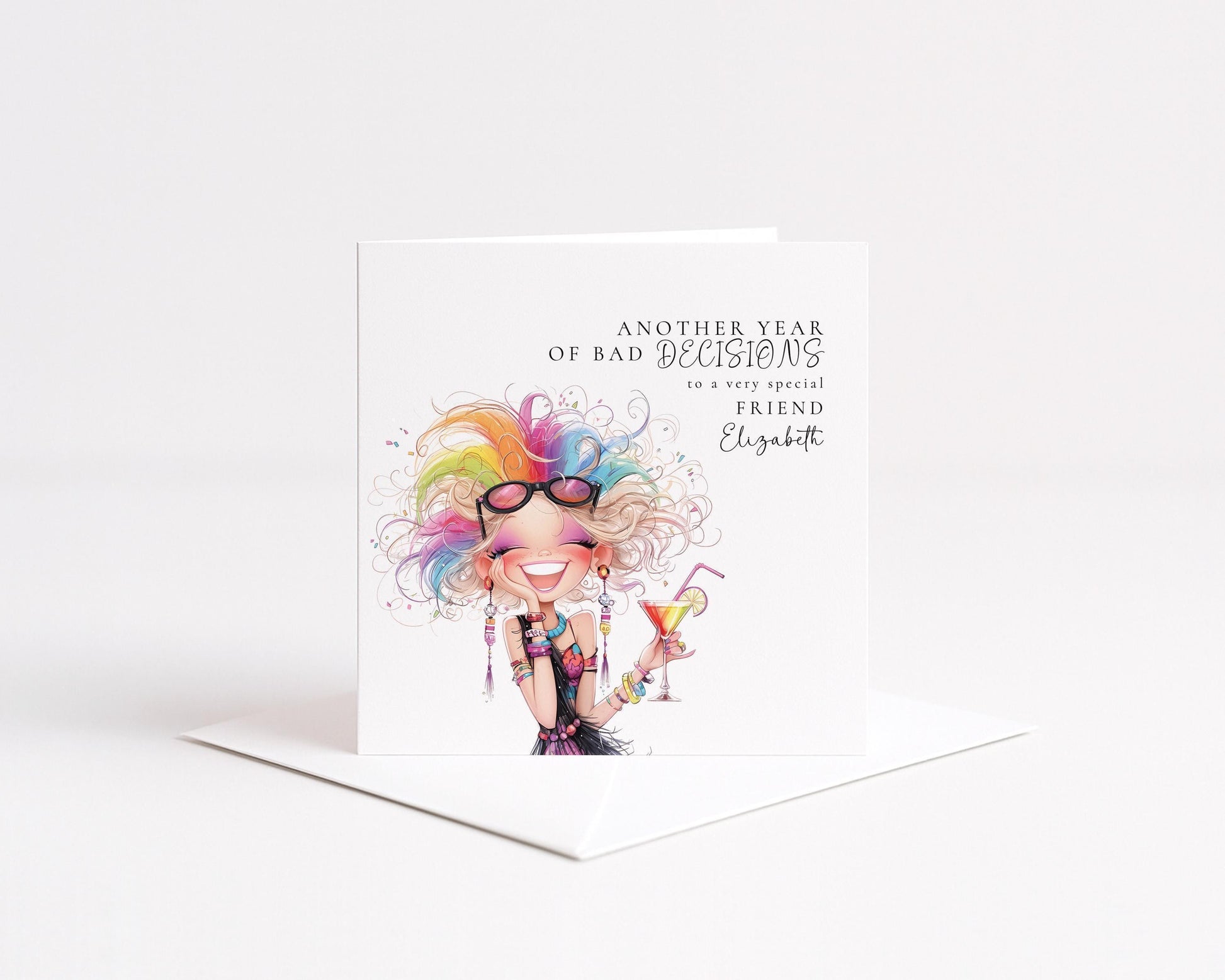 Funny Birthday Card - Cheeky Personalised Birthday Card for Friend with Name