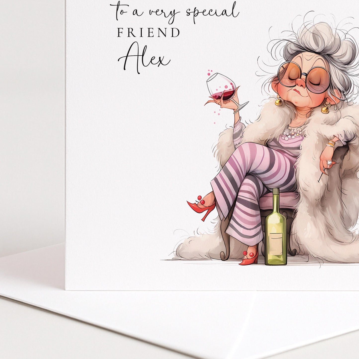 Funny Birthday Card - Cheeky Retro Friend Greeting With Playful Humour