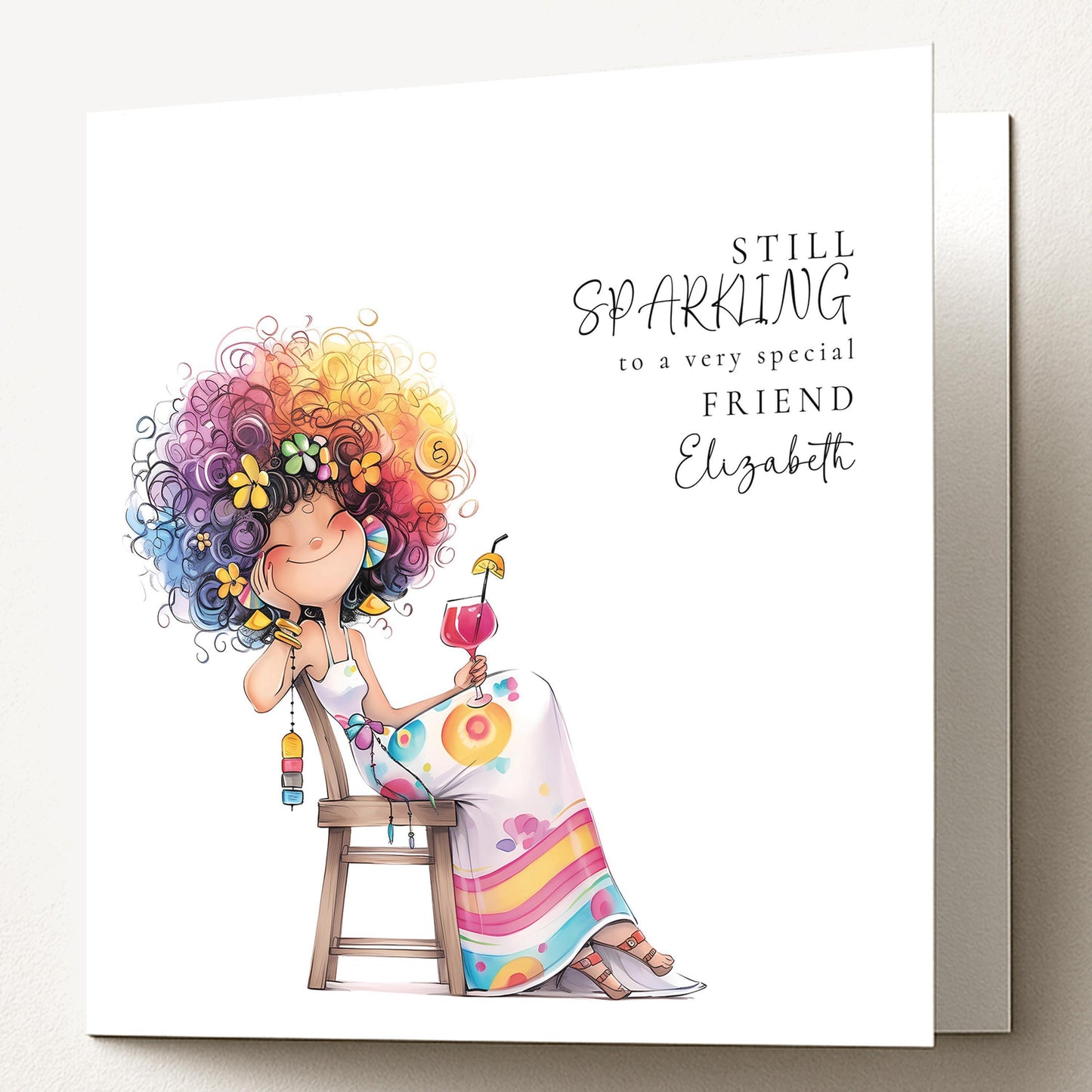Funny Birthday Card - Colourful Friend Greeting With Uplifting Message