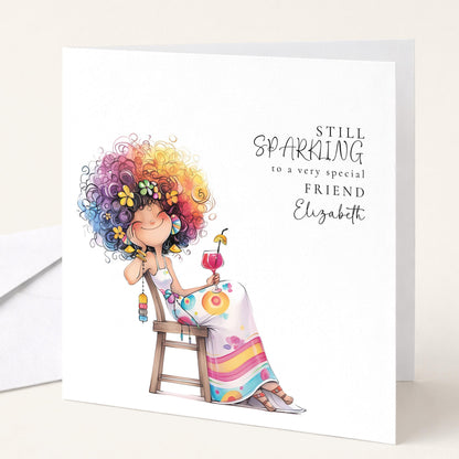 Funny Birthday Card - Colourful Friend Greeting With Uplifting Message