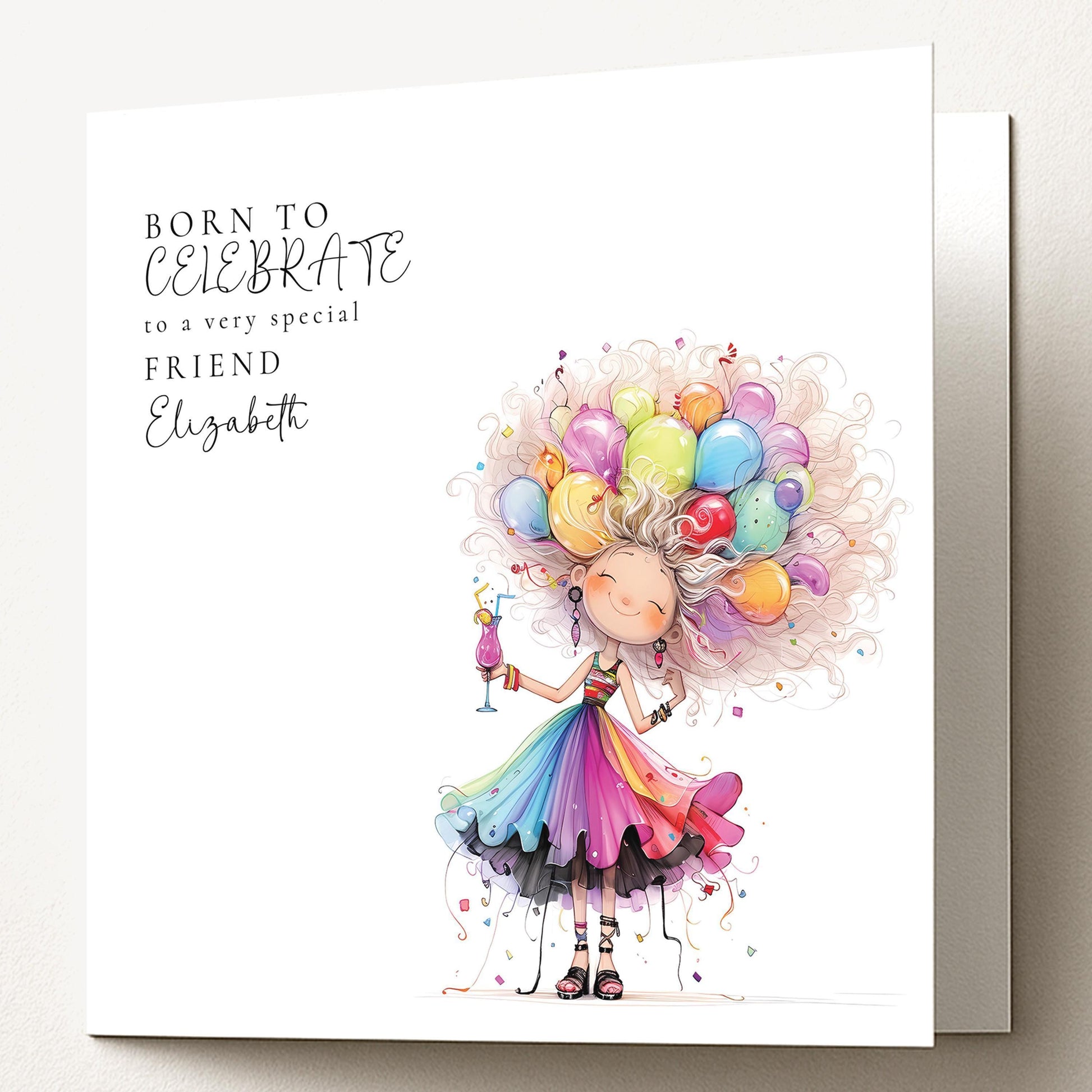 Funny Birthday Card - Colourful Personalised Greeting for Friend’s Celebration