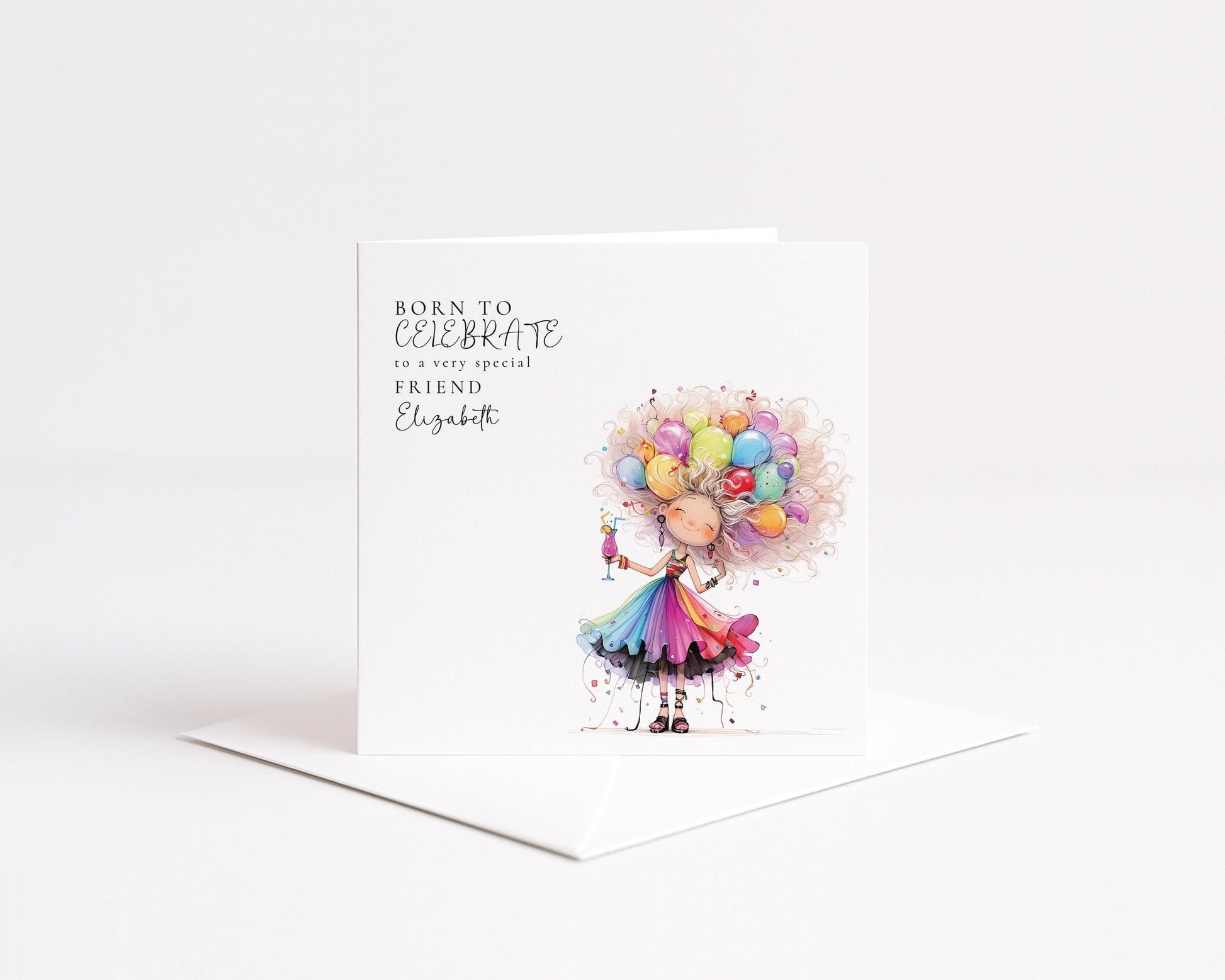 Funny Birthday Card - Colourful Personalised Greeting for Friend’s Celebration