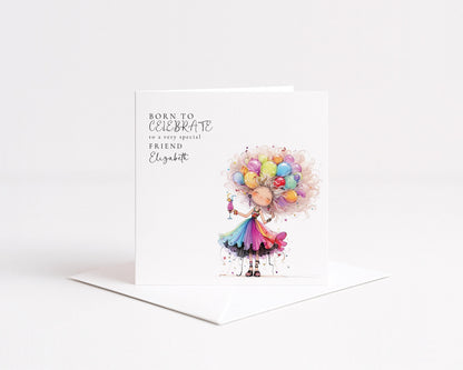 Funny Birthday Card - Colourful Personalised Greeting for Friend’s Celebration