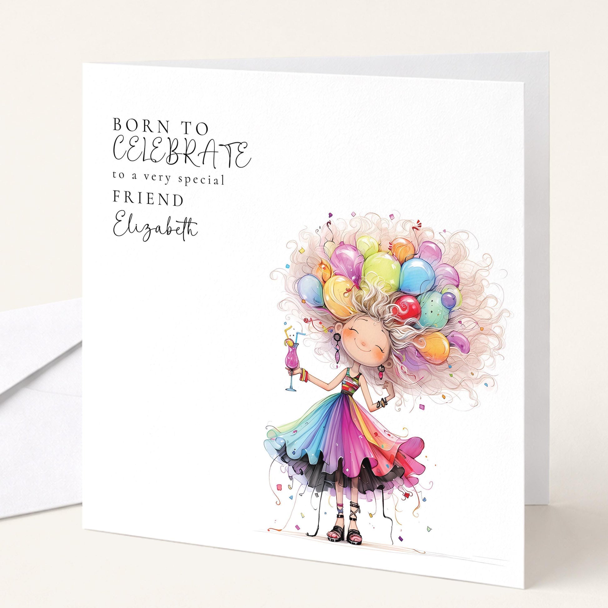 Funny Birthday Card - Colourful Personalised Greeting for Friend’s Celebration