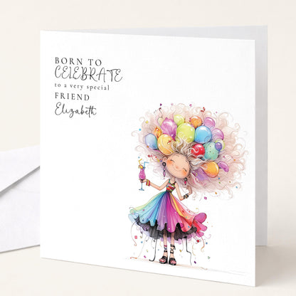 Funny Birthday Card - Colourful Personalised Greeting for Friend’s Celebration
