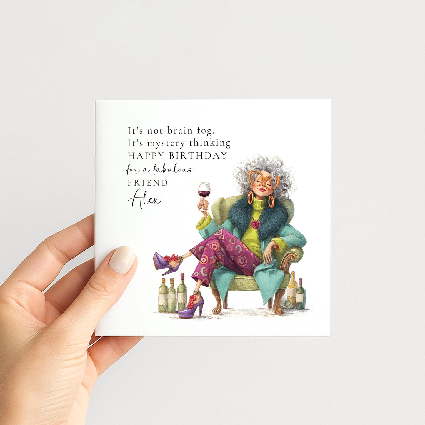 Funny Birthday Card – Personalised Friend Card With Stylish Illustration