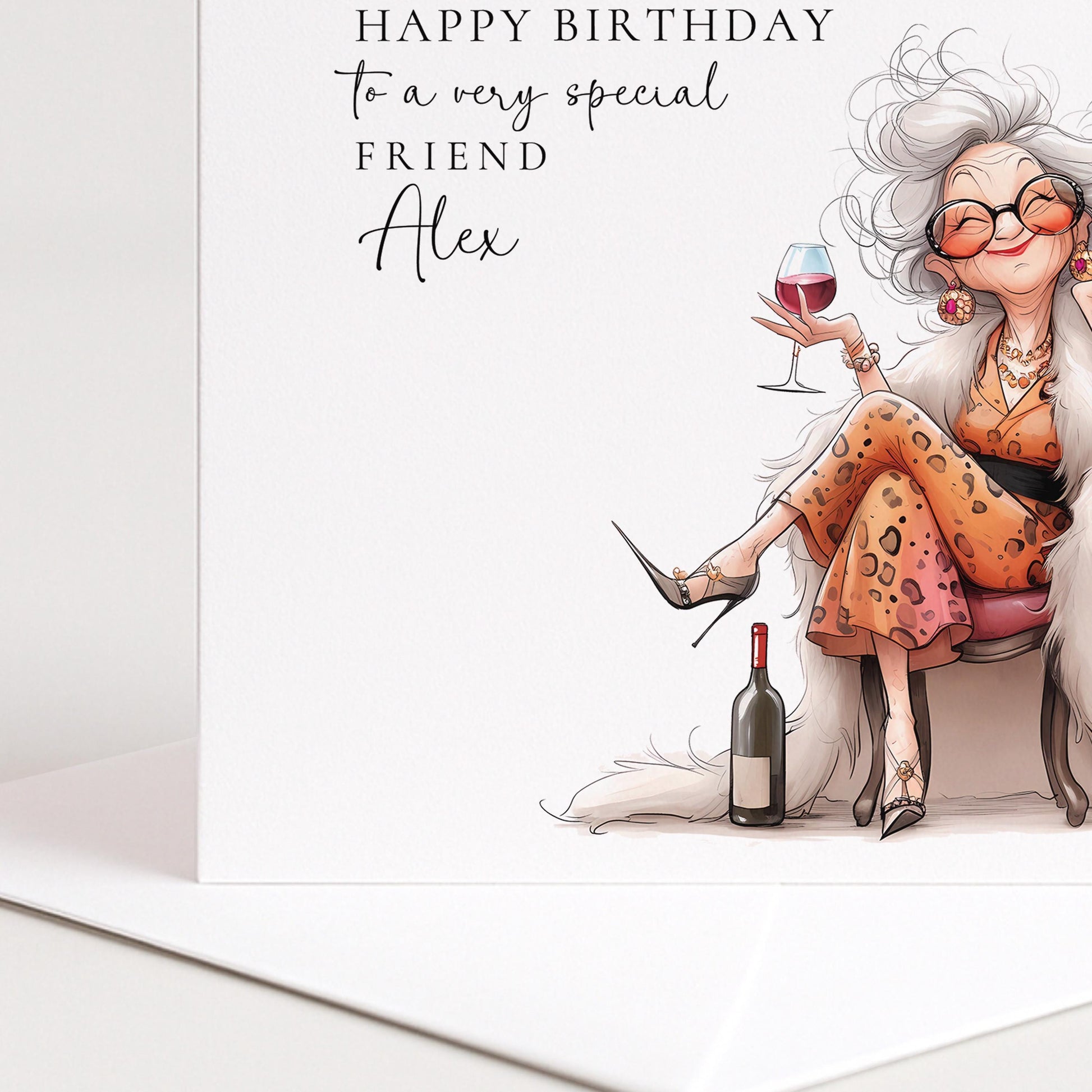 Funny Birthday Card - Personalised Friend Greeting With Matte Finish Envelope