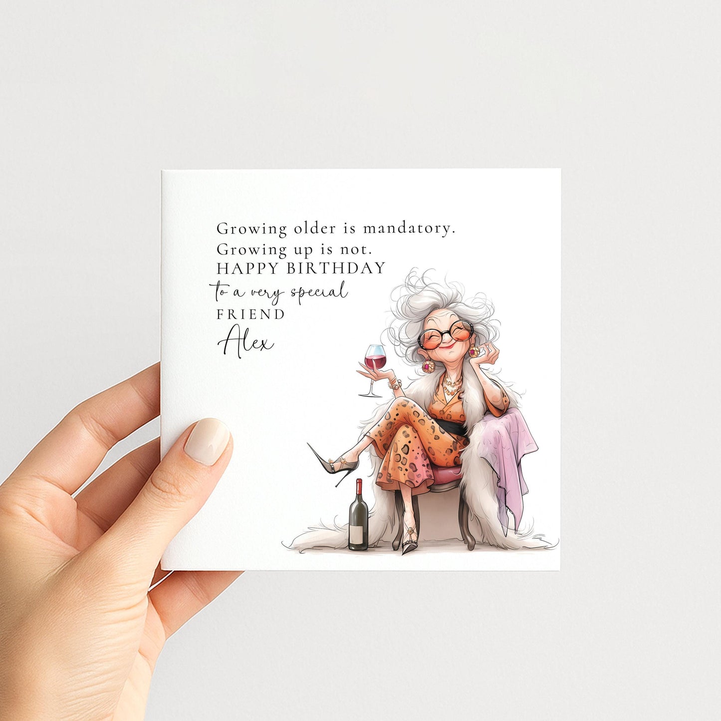 Funny Birthday Card - Personalised Friend Greeting With Matte Finish Envelope