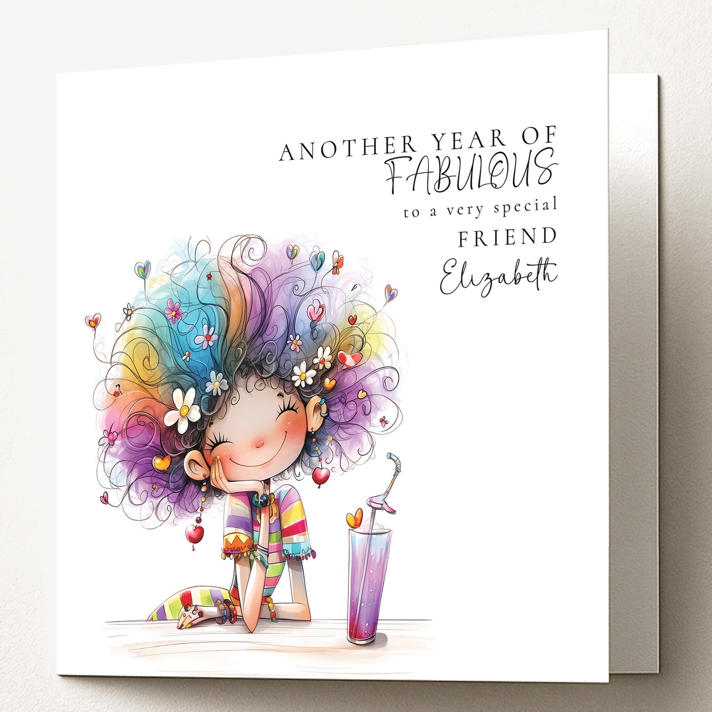 Funny Birthday Card - Personalised Friend Greeting With Uplifting Message