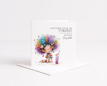 Funny Birthday Card - Personalised Friend Greeting With Uplifting Message