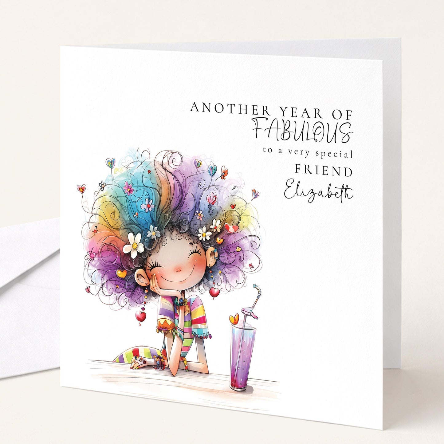 Funny Birthday Card - Personalised Friend Greeting With Uplifting Message