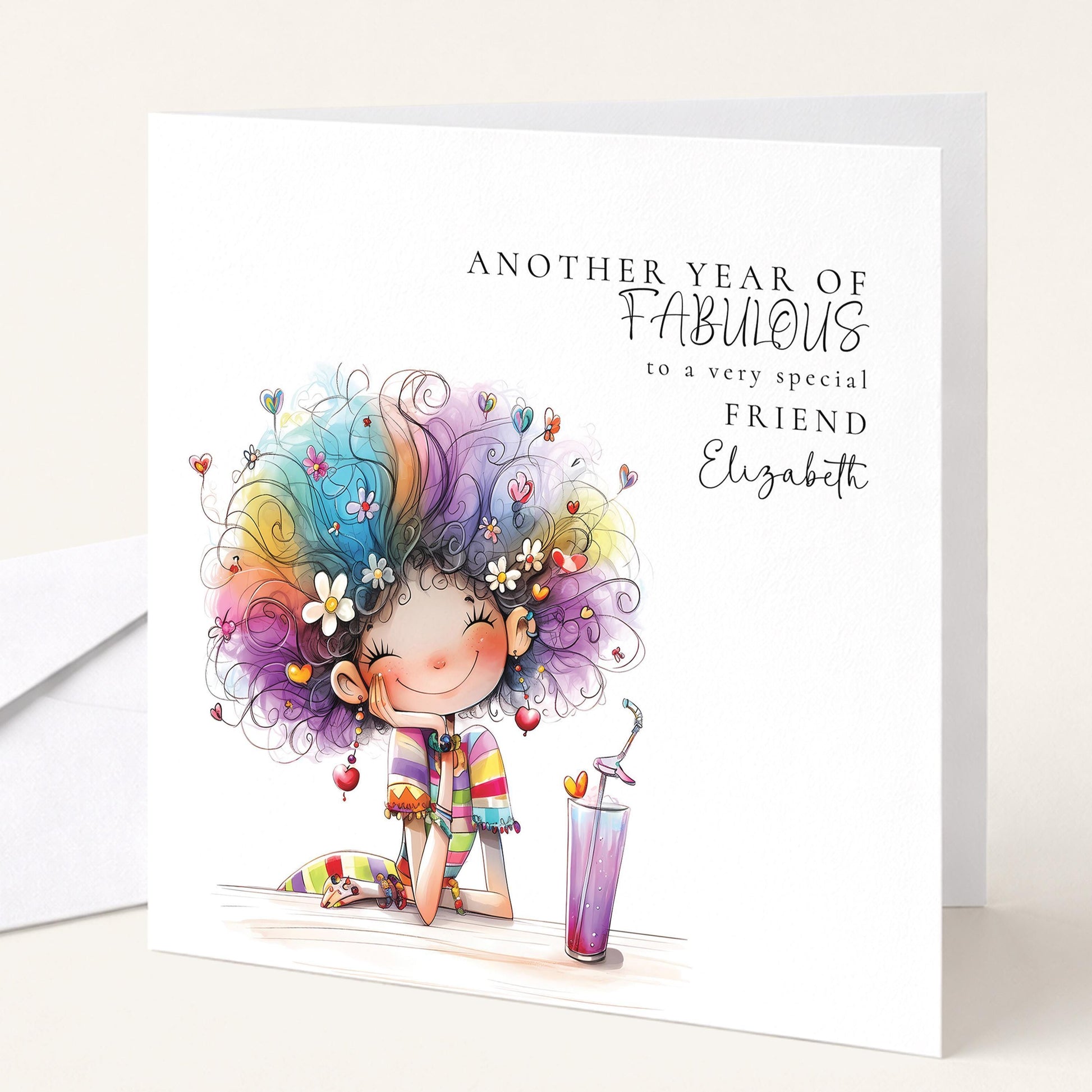 Funny Birthday Card - Personalised Friend Greeting With Uplifting Message
