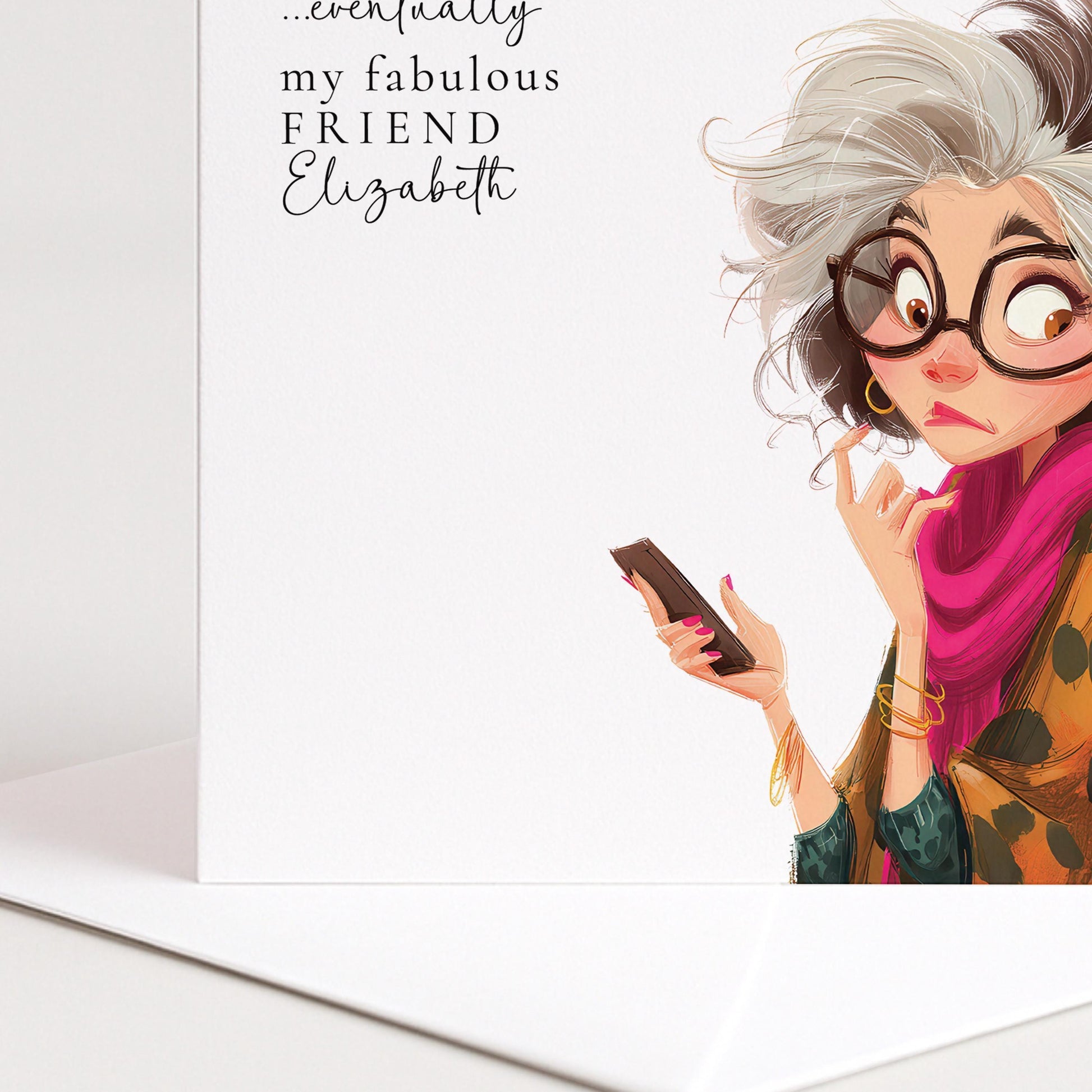 Funny Birthday Card - Personalised Matte Finish Greeting for Best Friend