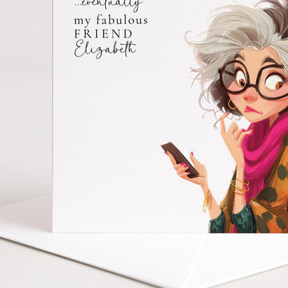 Funny Birthday Card - Personalised Matte Finish Greeting for Best Friend