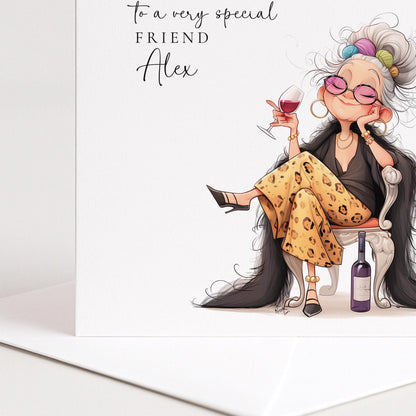 Funny Birthday Card | Personalised Stylish Greeting With Envelope For Friend