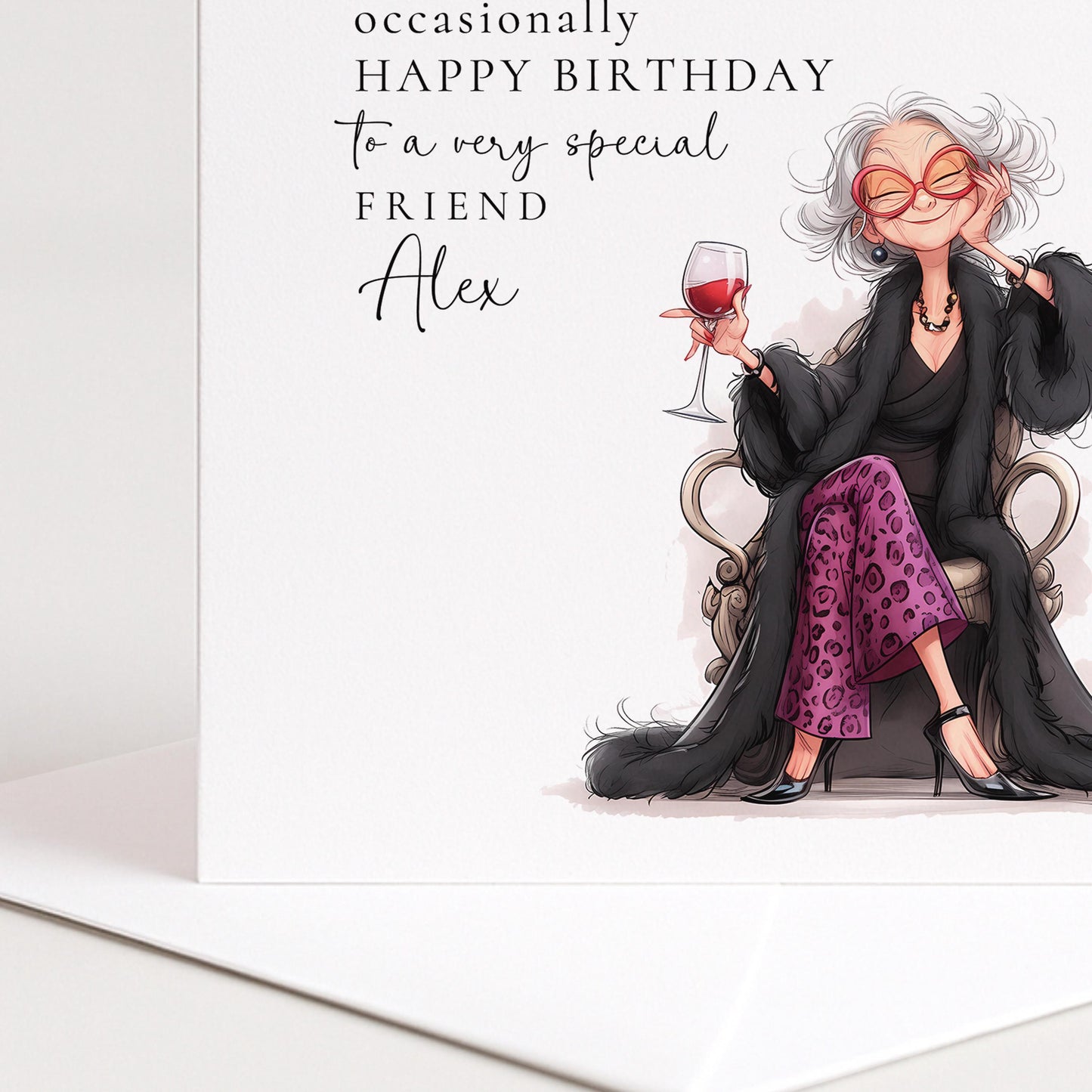 Funny Birthday Card - Personalised Stylish Greeting for Friend with Witty Message