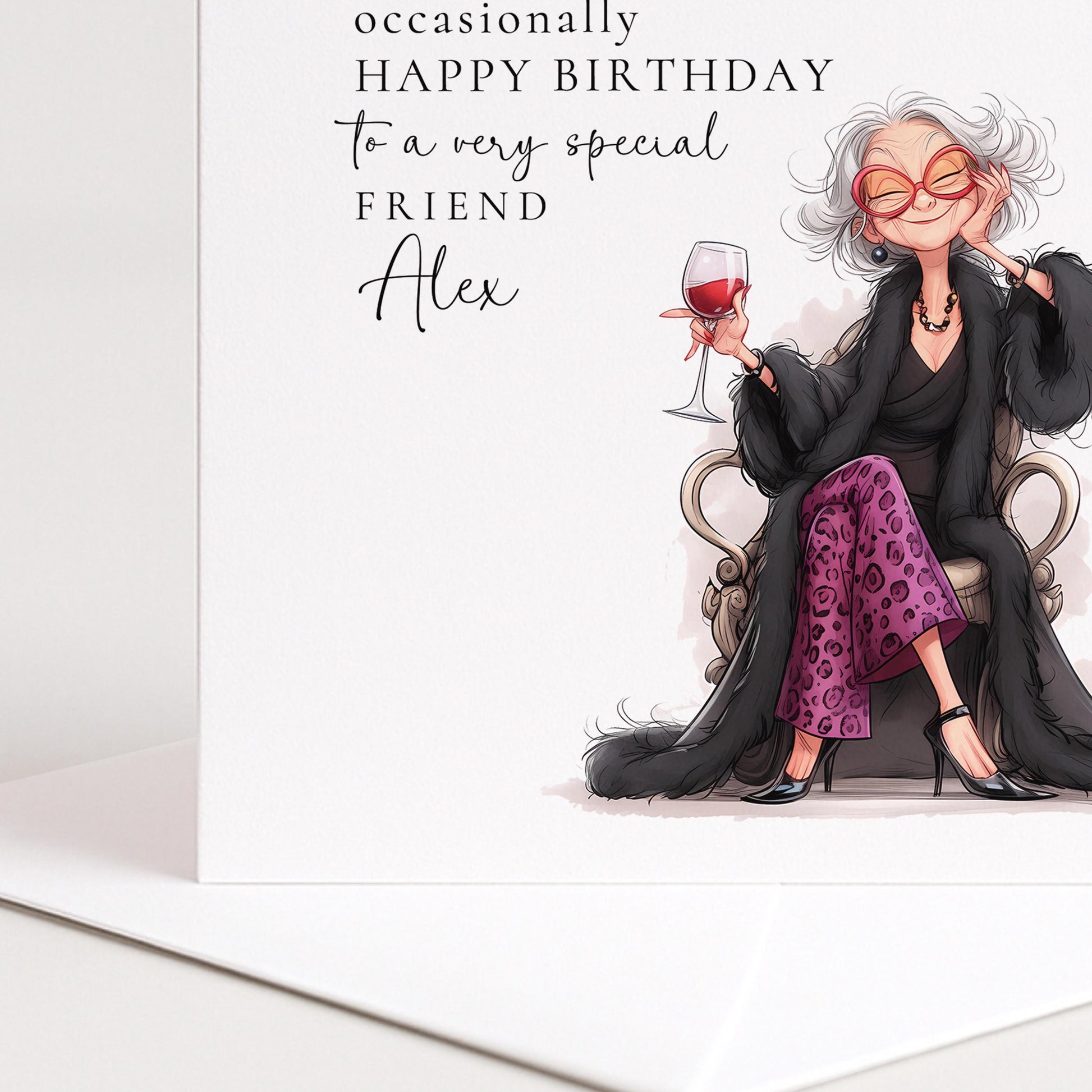 Funny Birthday Card - Personalised Stylish Greeting for Friend with Witty Message