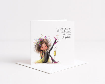 Funny Birthday Card – Sassy Personalised Card For Friend With Attitude