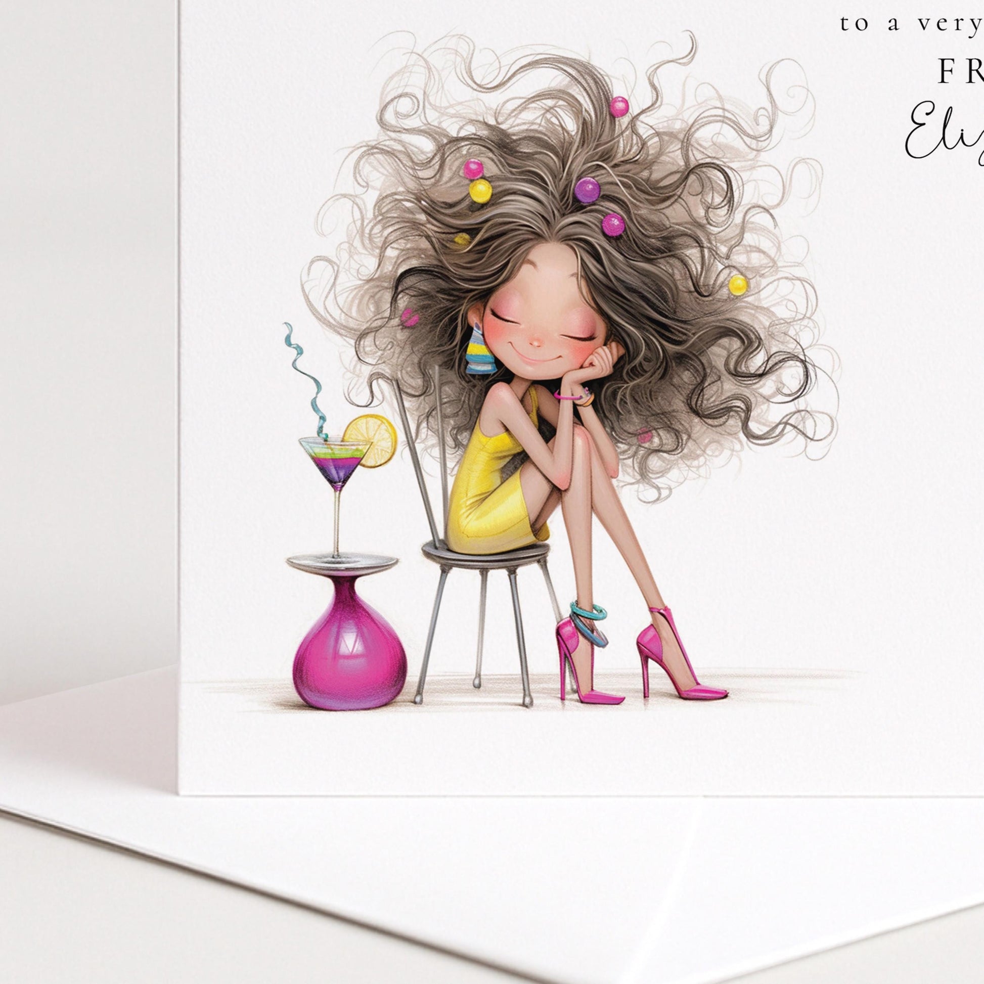 Funny Birthday Card - Stylish Elegant Birthday Card for Friend, Personalised Option