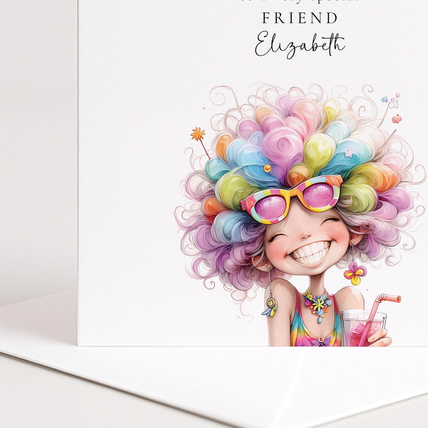 Funny Birthday Card - Too Fabulous Friend Personalised Colourful Greeting