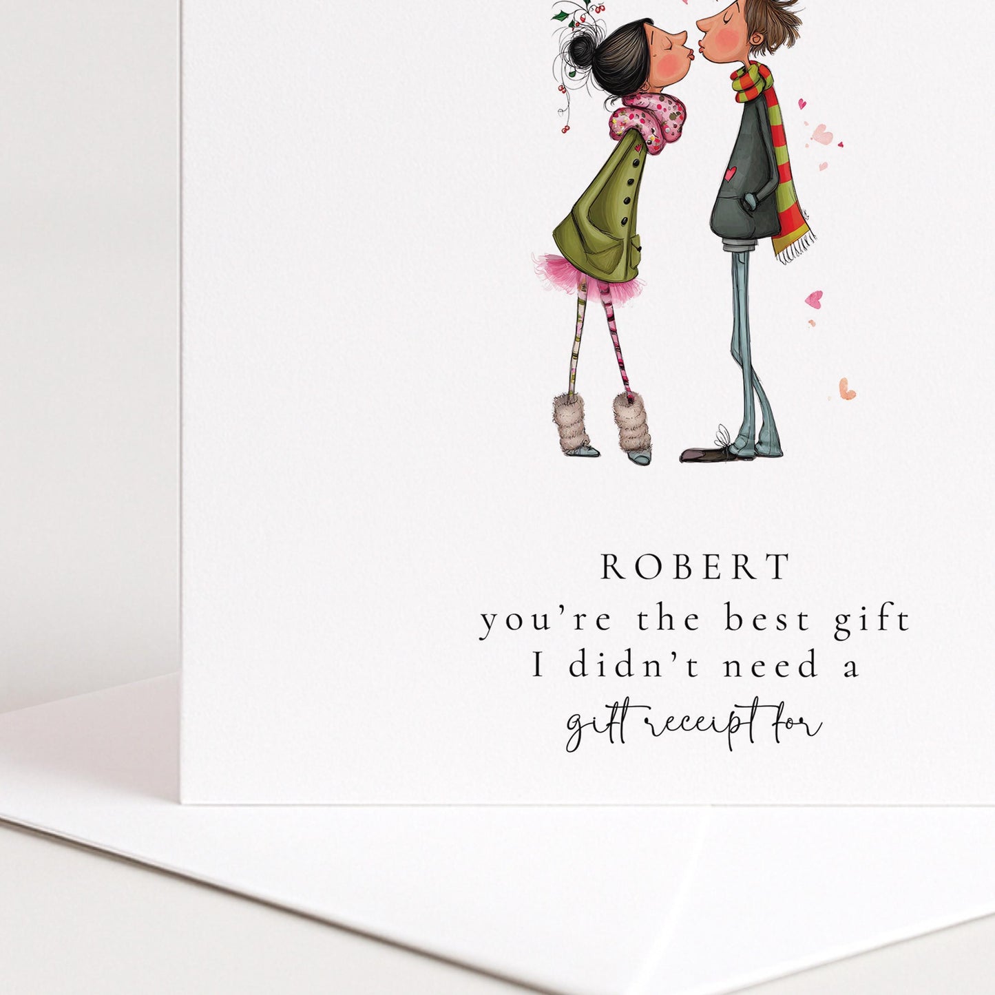 Funny Boyfriend Christmas Card - Personalised Holiday Greeting With Cute Festive Design