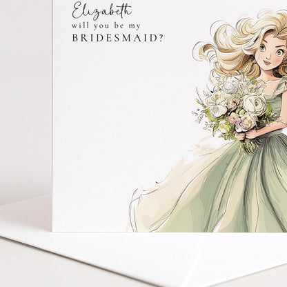 Funny Bridesmaid Proposal Card - Personalised Bridal Party Keepsake With Matte Finish
