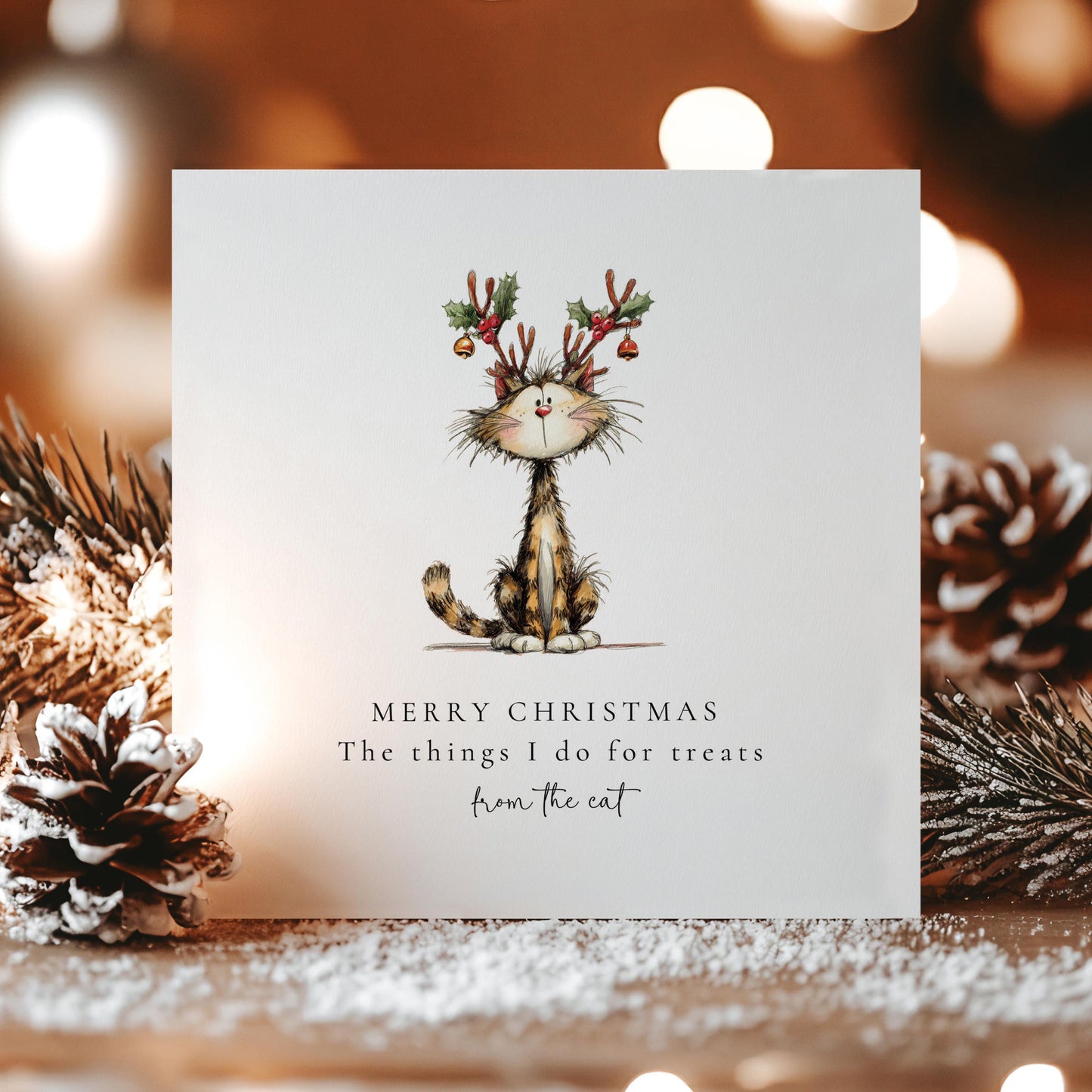Funny Cat Christmas Card