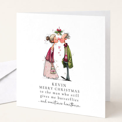 Funny Christmas Card Husband – Personalised Romantic Holiday Card With Envelope