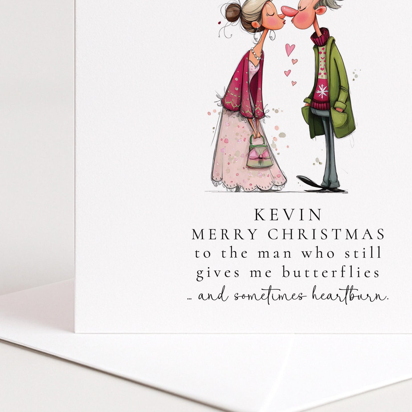 Funny Christmas Card Husband – Personalised Romantic Holiday Card With Envelope