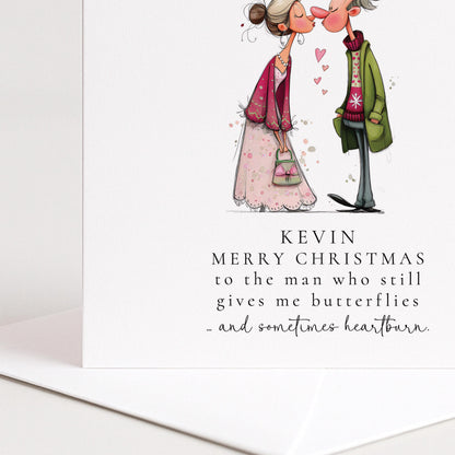 Funny Christmas Card Husband – Personalised Romantic Holiday Card With Envelope