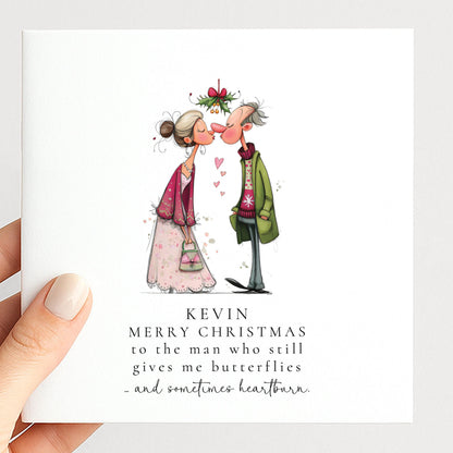Funny Christmas Card Husband – Personalised Romantic Holiday Card With Envelope