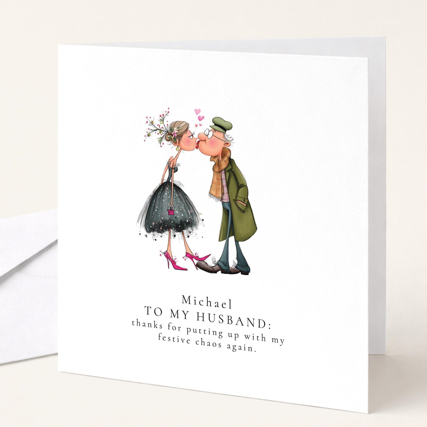 Funny Christmas Card - Personalised Xmas Card For Husband | Humorous Holiday Greeting