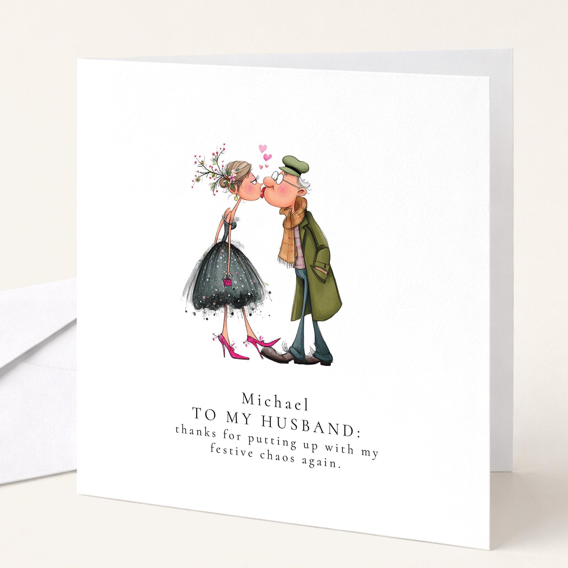Funny Christmas Card - Personalised Xmas Card For Husband | Humorous Holiday Greeting