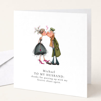 Funny Christmas Card - Personalised Xmas Card For Husband | Humorous Holiday Greeting